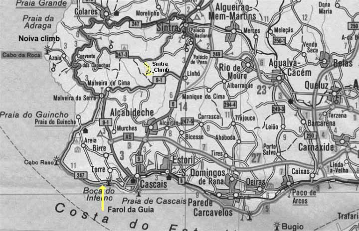 Access map to  Farol da Guia